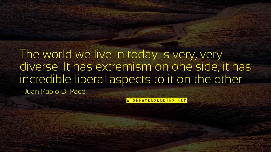 Aniela Leon Quotes By Juan Pablo Di Pace: The world we live in today is very, Aniela Leon Quotes By Juan Pablo Di Pace: The world we live in today is very,