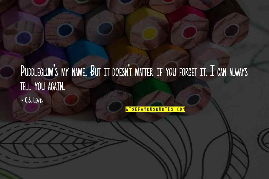 Aniello Dellacroce Quotes By C.S. Lewis: Puddleglum's my name. But it doesn't matter if Aniello Dellacroce Quotes By C.S. Lewis: Puddleglum's my name. But it doesn't matter if