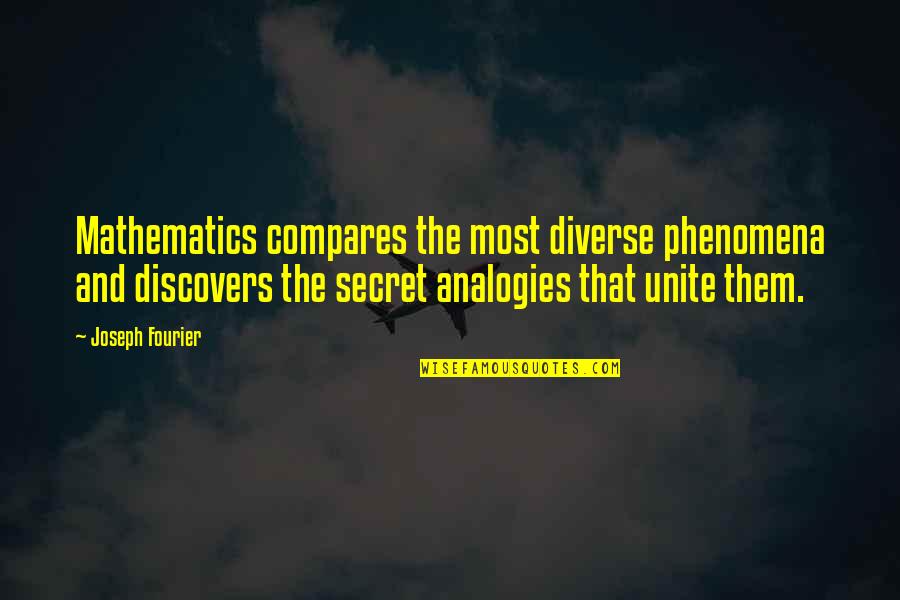 Anil Kumar Mckinsey Quotes By Joseph Fourier: Mathematics compares the most diverse phenomena and discovers