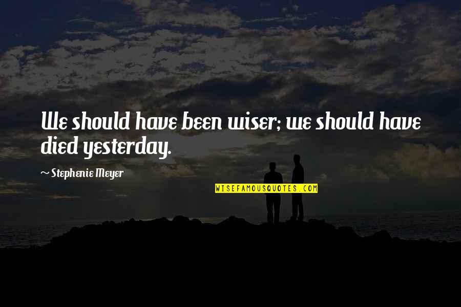Anil Panachooran Quotes By Stephenie Meyer: We should have been wiser; we should have Anil Panachooran Quotes By Stephenie Meyer: We should have been wiser; we should have