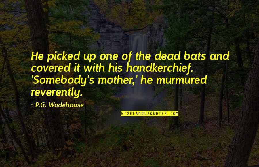 Animadvert Synonyms Quotes By P.G. Wodehouse: He picked up one of the dead bats