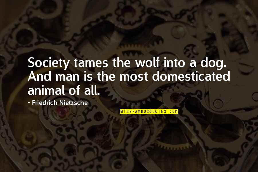 Animal And Man Quotes By Friedrich Nietzsche: Society tames the wolf into a dog. And