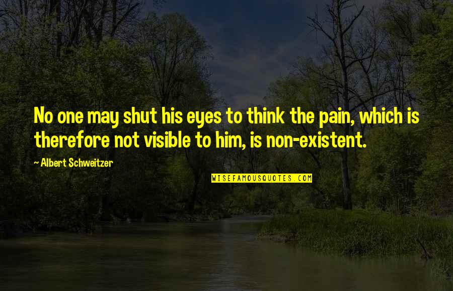 Animal Eyes Quotes By Albert Schweitzer: No one may shut his eyes to think
