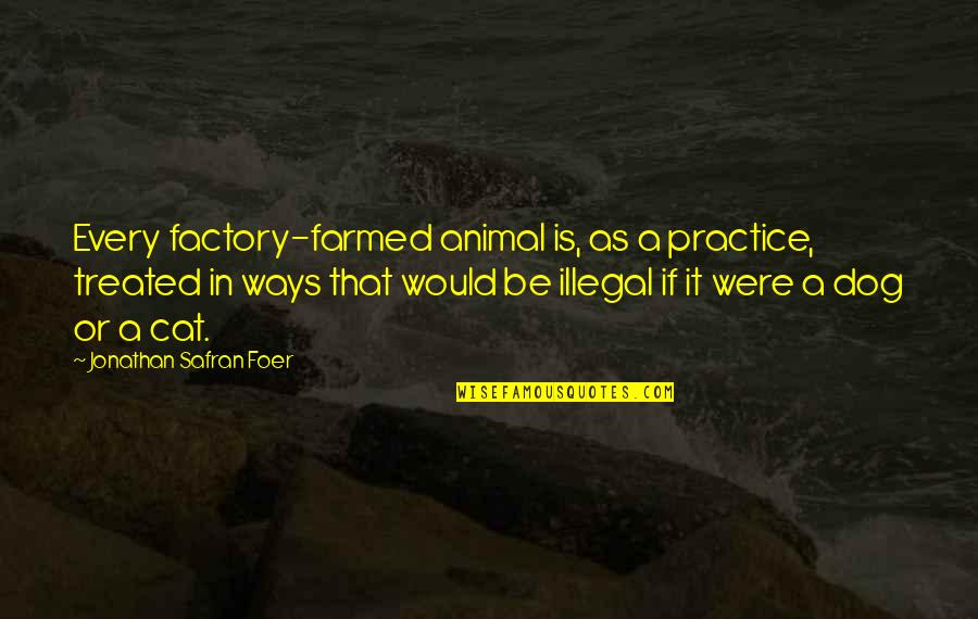 Animal Factory Quotes By Jonathan Safran Foer: Every factory-farmed animal is, as a practice, treated
