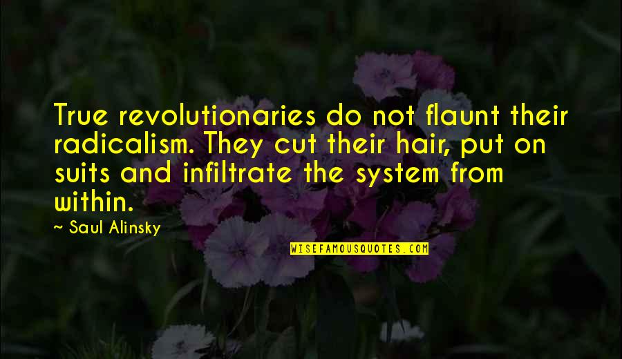 Animal Hoarding Quotes By Saul Alinsky: True revolutionaries do not flaunt their radicalism. They