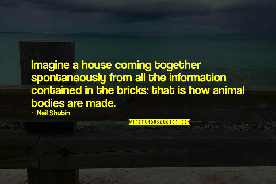 Animal House Quotes By Neil Shubin: Imagine a house coming together spontaneously from all