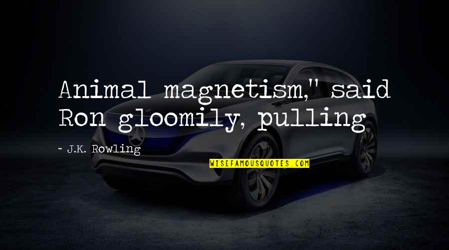 Animal Magnetism Quotes By J.K. Rowling: Animal magnetism," said Ron gloomily, pulling