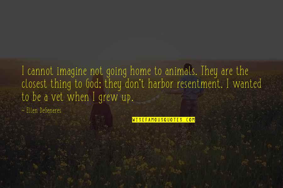 Animal Vet Quotes By Ellen DeGeneres: I cannot imagine not going home to animals.