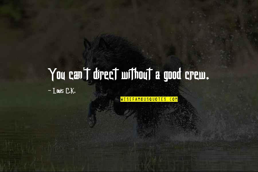 Animals Abuse Quotes By Louis C.K.: You can't direct without a good crew.