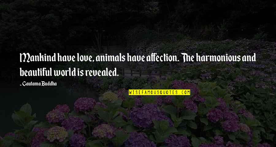 Animals And Love Quotes By Gautama Buddha: Mankind have love, animals have affection. The harmonious
