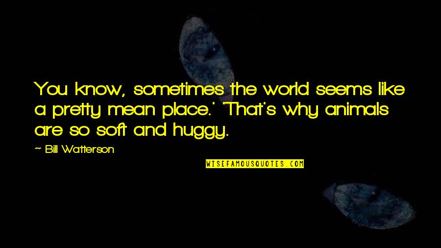Animals And Quotes By Bill Watterson: You know, sometimes the world seems like a