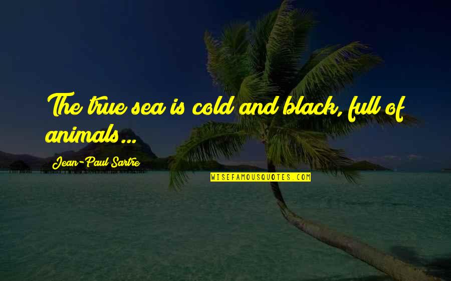 Animals And Quotes By Jean-Paul Sartre: The true sea is cold and black, full