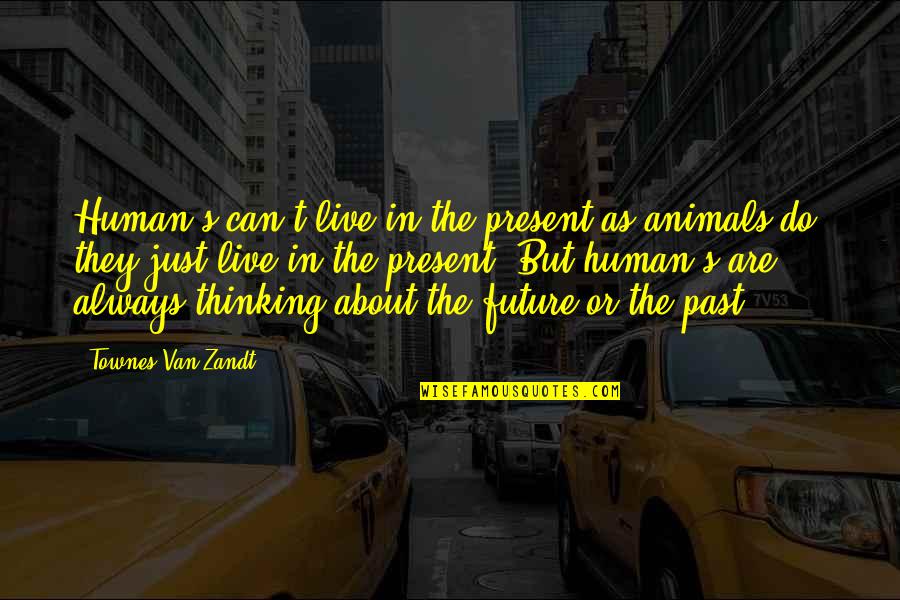 Animals Are Quotes By Townes Van Zandt: Human's can't live in the present as animals