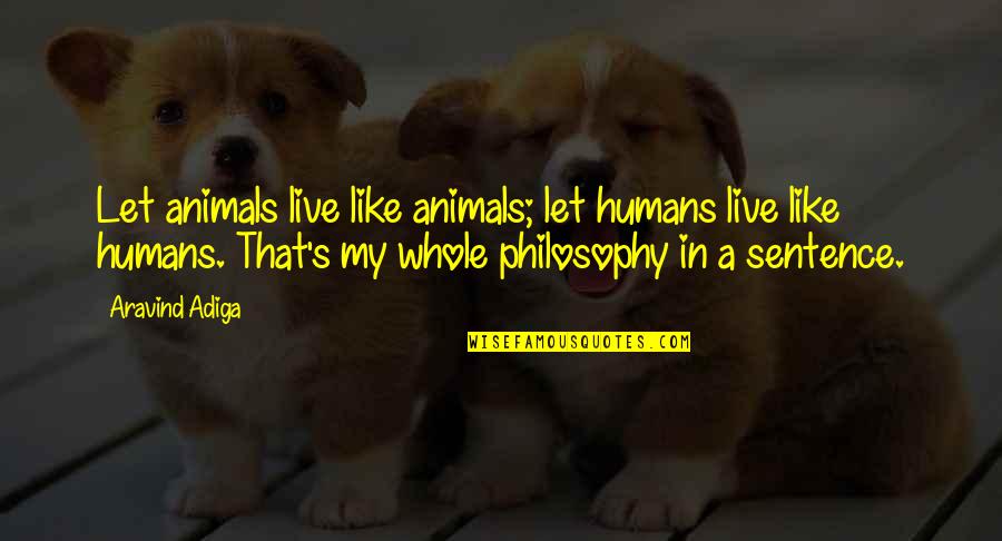 Animals In Quotes By Aravind Adiga: Let animals live like animals; let humans live