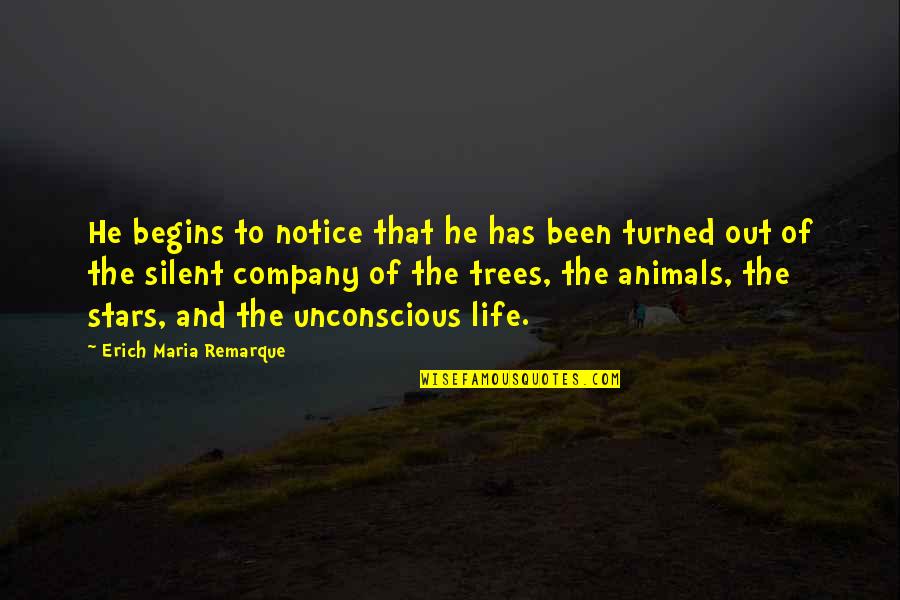 Animals Inspirational Quotes By Erich Maria Remarque: He begins to notice that he has been