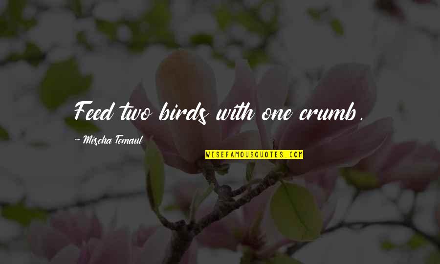 Animals Inspirational Quotes By Mischa Temaul: Feed two birds with one crumb.