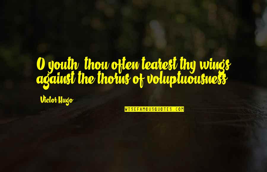 Animated Emoji Quotes By Victor Hugo: O youth! thou often tearest thy wings against