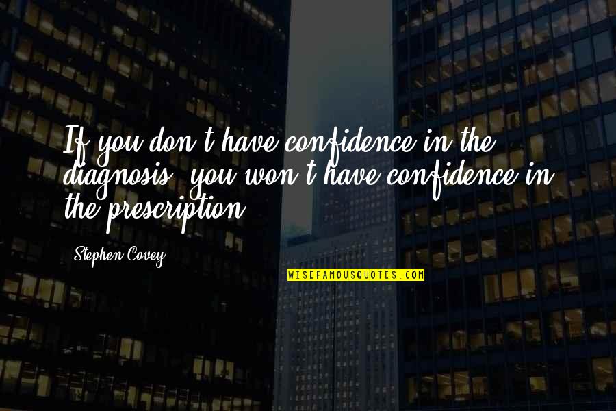 Animatedly Snoopy Quotes By Stephen Covey: If you don't have confidence in the diagnosis,