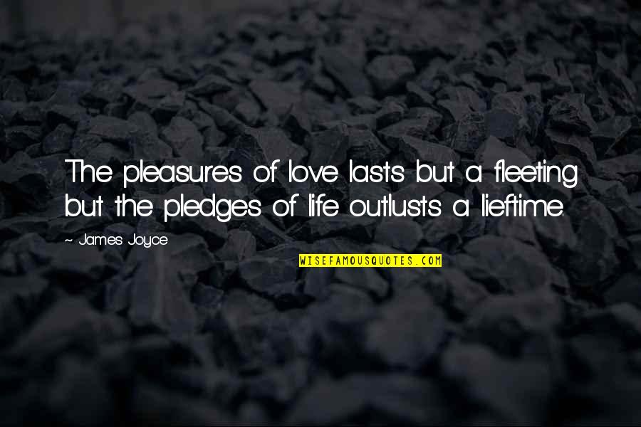 Anime Boy Quotes By James Joyce: The pleasures of love lasts but a fleeting