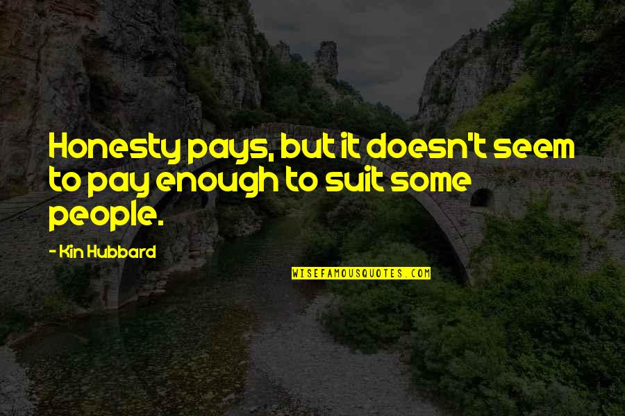 Anime Break Up Quotes By Kin Hubbard: Honesty pays, but it doesn't seem to pay
