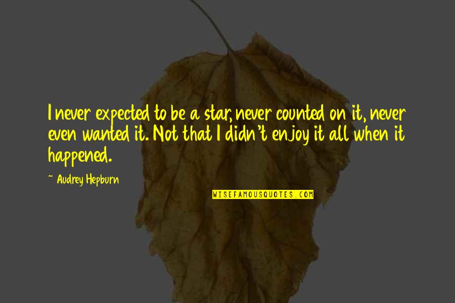 Anime Inspirational Quotes By Audrey Hepburn: I never expected to be a star, never