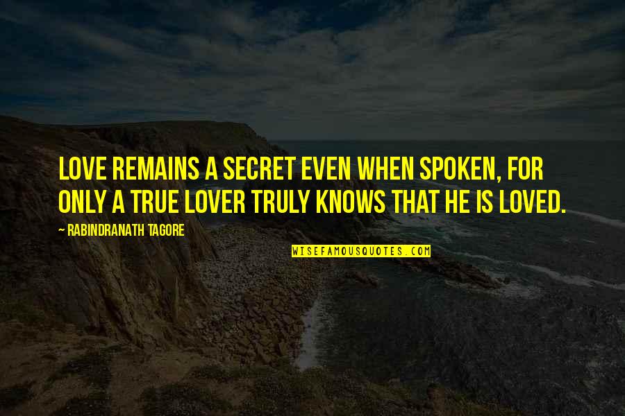 Aninfinite Quotes By Rabindranath Tagore: Love remains a secret even when spoken, for
