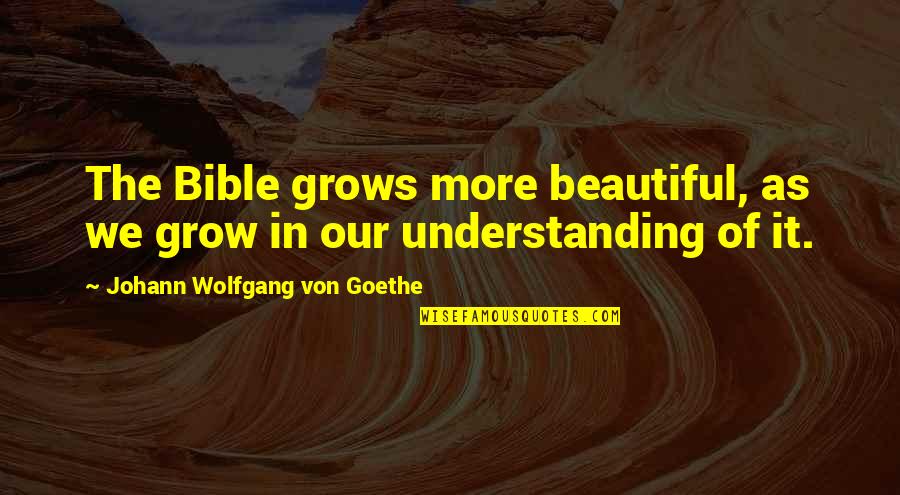 Aniquilar Sinonimos Quotes By Johann Wolfgang Von Goethe: The Bible grows more beautiful, as we grow