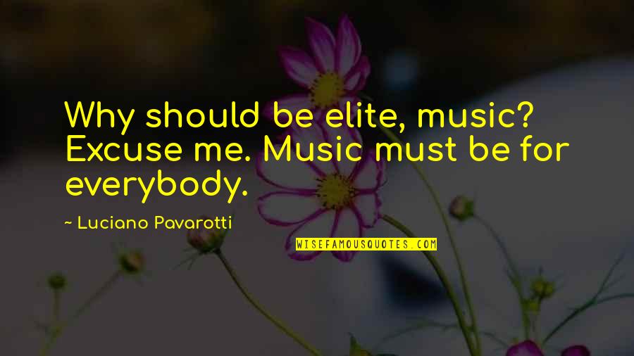 Anita Baker Famous Quotes By Luciano Pavarotti: Why should be elite, music? Excuse me. Music