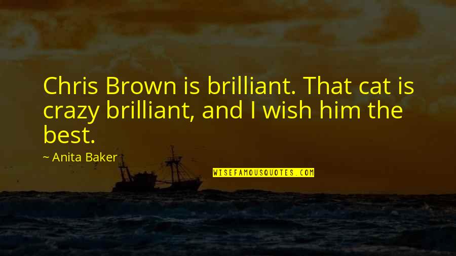 Anita Baker Quotes By Anita Baker: Chris Brown is brilliant. That cat is crazy