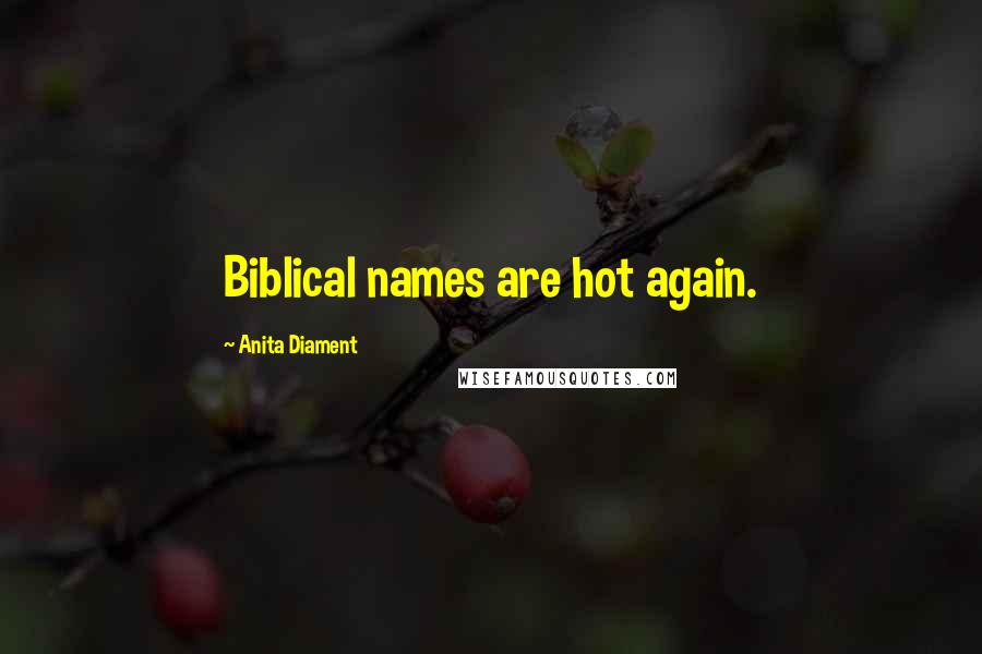 Anita Diament quotes: Biblical names are hot again.