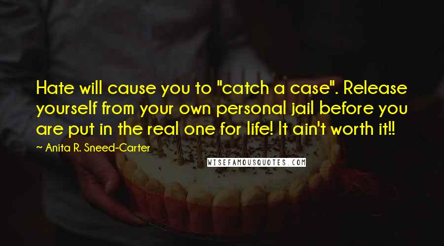 Anita R. Sneed-Carter quotes: Hate will cause you to "catch a case". Release yourself from your own personal jail before you are put in the real one for life! It ain't worth it!!