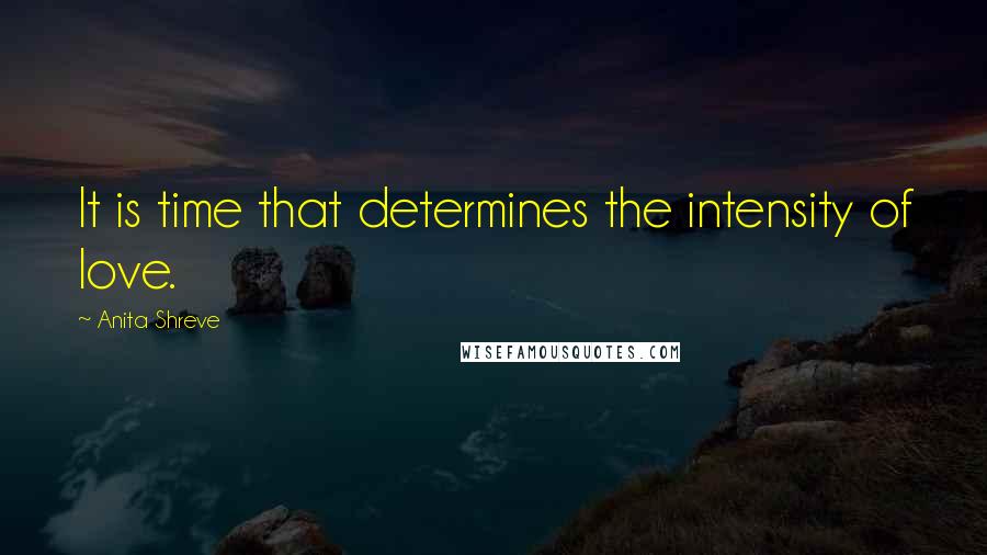 Anita Shreve quotes: It is time that determines the intensity of love.
