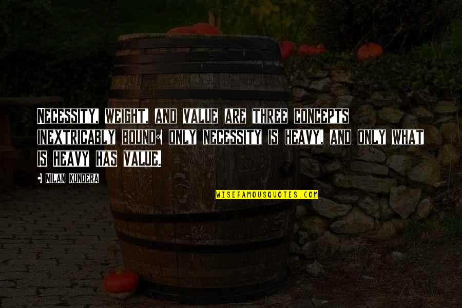 Anitavrolijk Quotes By Milan Kundera: Necessity, weight, and value are three concepts inextricably Anitavrolijk Quotes By Milan Kundera: Necessity, weight, and value are three concepts inextricably