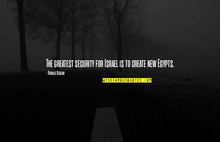 Anithing Quotes By Ronald Reagan: The greatest security for Israel is to create