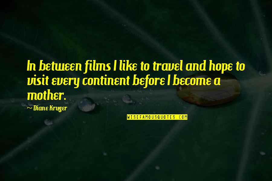 Anitta Quotes By Diane Kruger: In between films I like to travel and