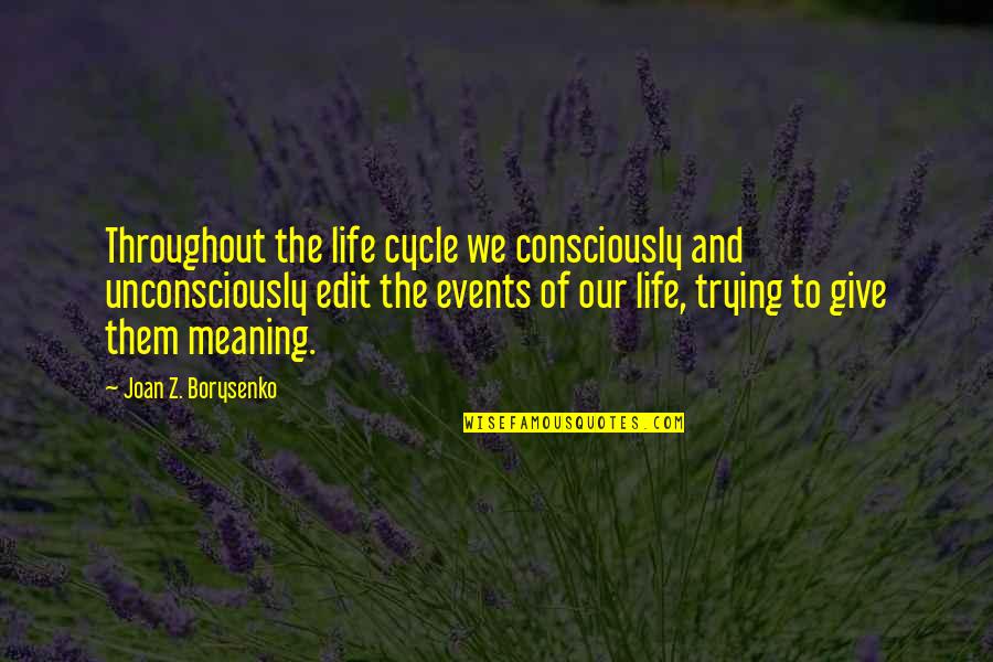 Anji Reddy Quotes By Joan Z. Borysenko: Throughout the life cycle we consciously and unconsciously