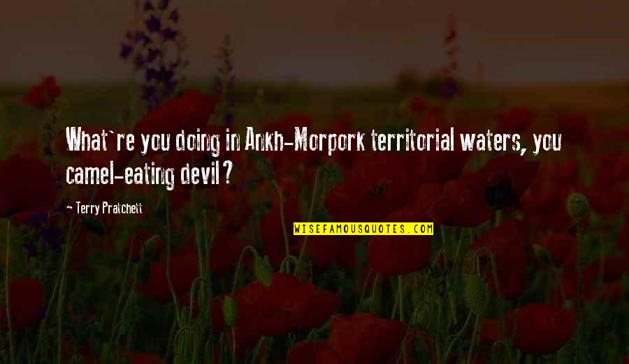 Ankh Morpork Quotes By Terry Pratchett: What're you doing in Ankh-Morpork territorial waters, you