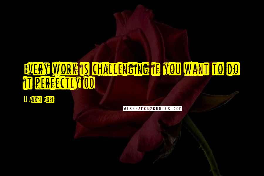 Ankit Goel quotes: Every work is challenging if you want to do it perfectly !!