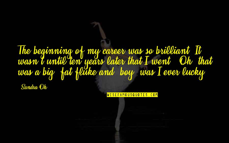 Anky Van Grunsven Quotes By Sandra Oh: The beginning of my career was so brilliant.