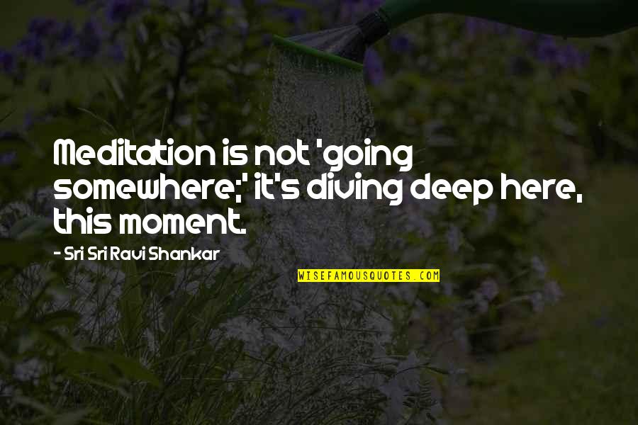 Anlei Quotes By Sri Sri Ravi Shankar: Meditation is not 'going somewhere;' it's diving deep Anlei Quotes By Sri Sri Ravi Shankar: Meditation is not 'going somewhere;' it's diving deep