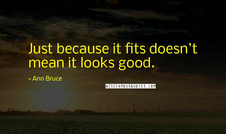 Ann Bruce quotes: Just because it fits doesn't mean it looks good.