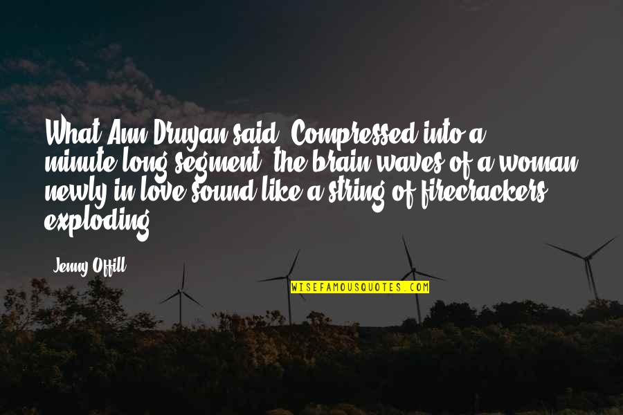 Ann Druyan Quotes By Jenny Offill: What Ann Druyan said: Compressed into a minute-long Ann Druyan Quotes By Jenny Offill: What Ann Druyan said: Compressed into a minute-long