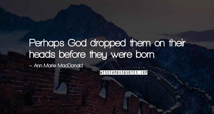 Ann-Marie MacDonald quotes: Perhaps God dropped them on their heads before they were born.