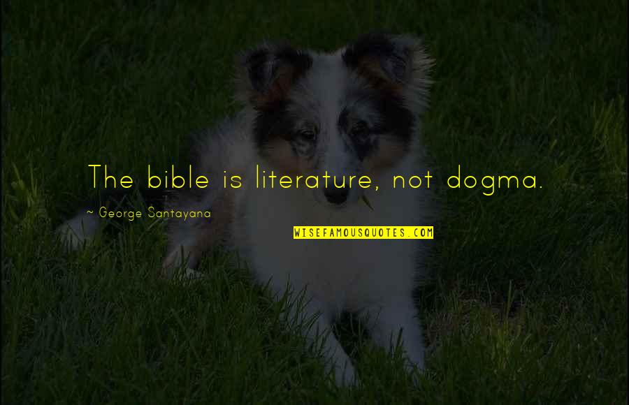 Ann Meyers Quotes By George Santayana: The bible is literature, not dogma.