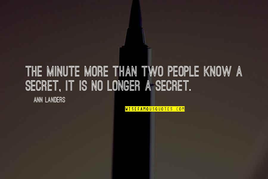 Ann More Quotes By Ann Landers: The minute more than two people know a