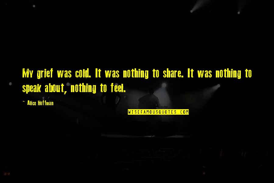 Anna Cornick Quotes By Alice Hoffman: My grief was cold. It was nothing to