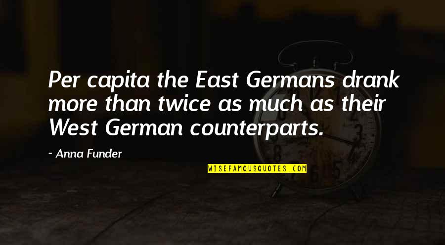 Anna Funder Quotes By Anna Funder: Per capita the East Germans drank more than
