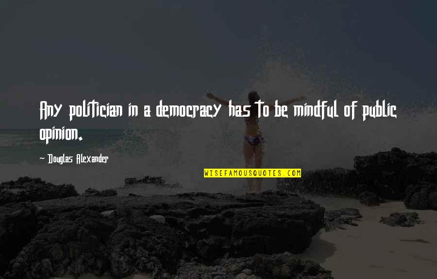 Anna Maria Van Schurman Quotes By Douglas Alexander: Any politician in a democracy has to be