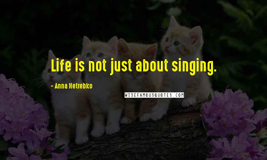 Anna Netrebko quotes: Life is not just about singing.