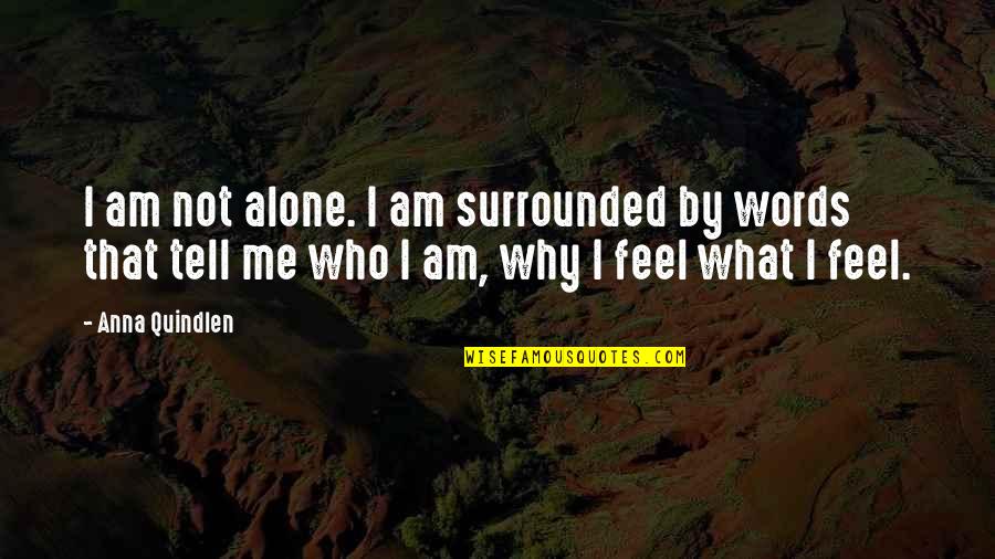 Anna Quindlen Quotes By Anna Quindlen: I am not alone. I am surrounded by